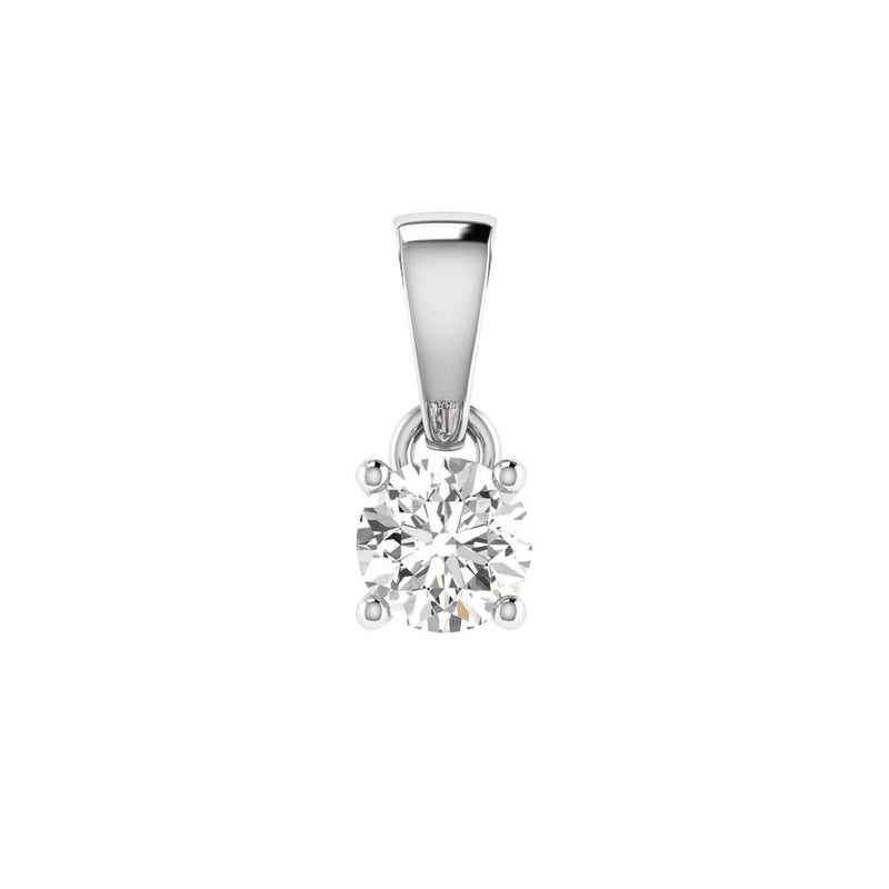 Diamond Solitaire Pendant with 0.14ct Diamonds in 9ct White Gold - 9WCP14