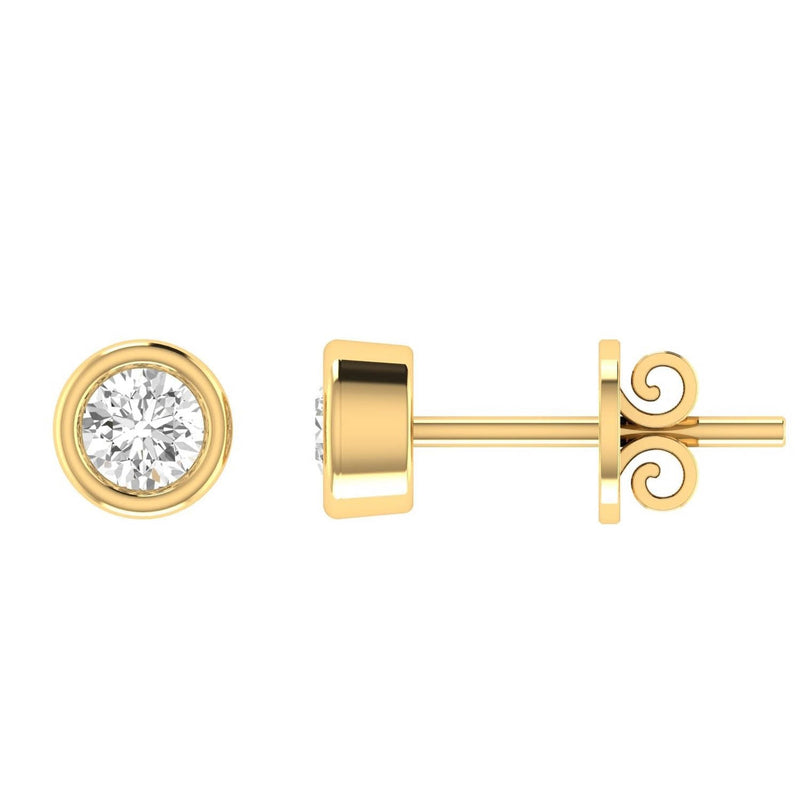 Diamond Stud Earrings with 0.10ct Diamonds in 9ct Yellow Gold - 9YBE10