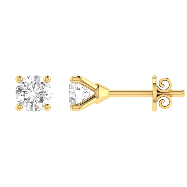 Diamond Stud Earrings with 0.15ct Diamonds in 9ct Yellow Gold - 9YCE15