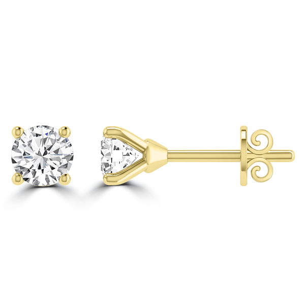 0.33ct GH I1 Diamond 4 Claw Studs in 9ct Yellow Gold