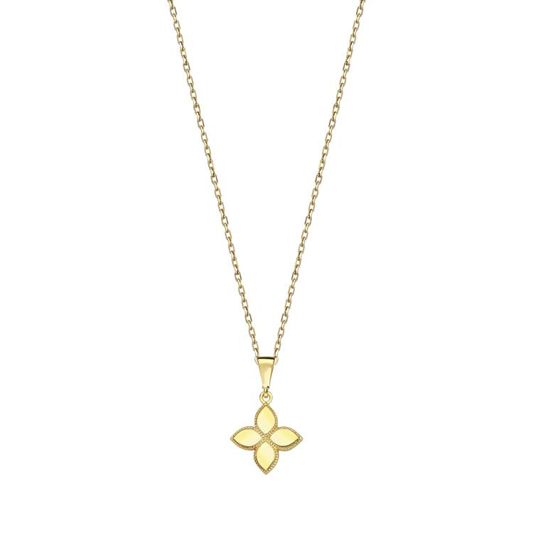 9ct Yellow Gold Petite Floral Necklace 40-45cm