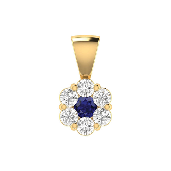 Sapphire Diamond Pendant with 0.19ct Diamonds in 9ct Yellow Gold - 9YRP25GHS