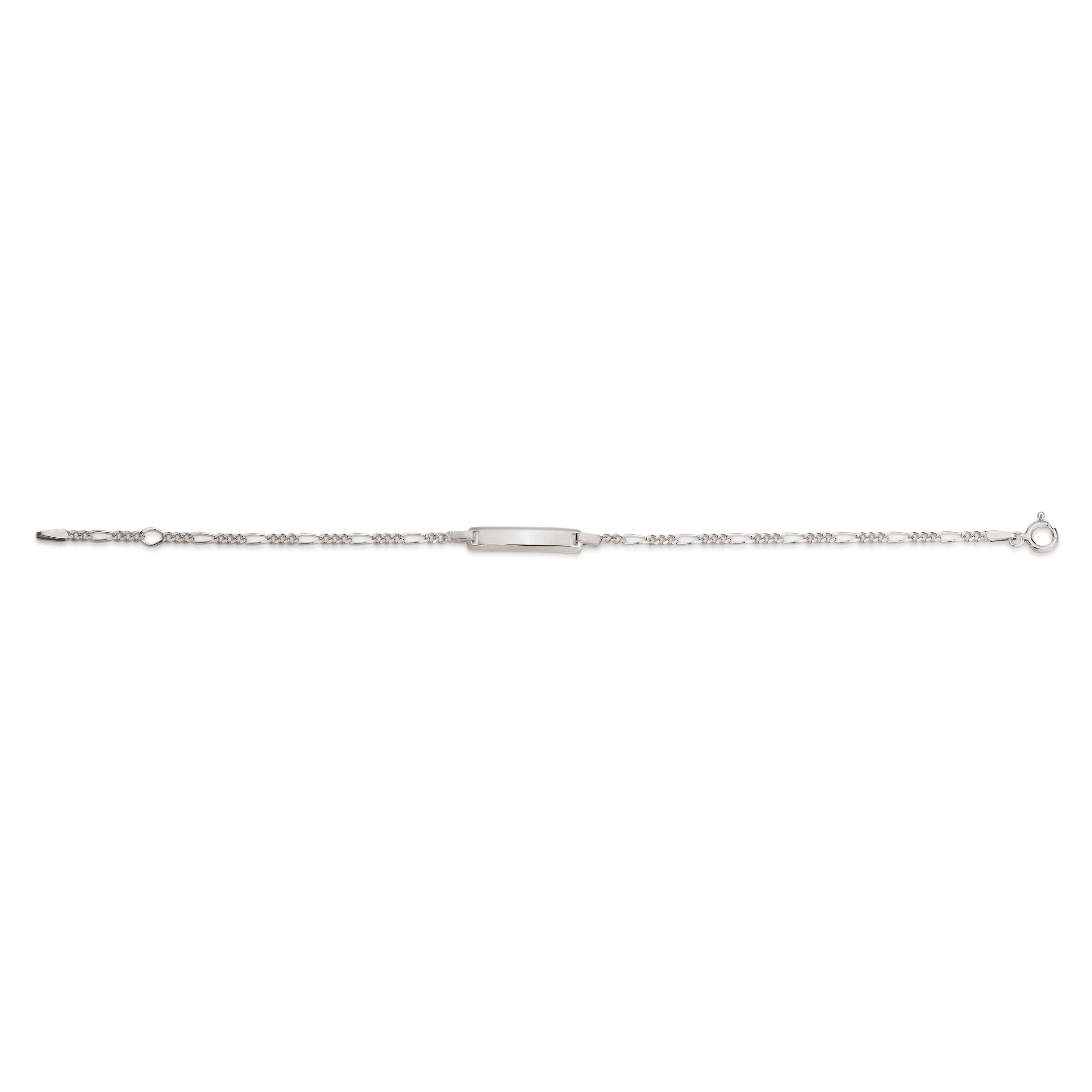 Silver figaro engravable ID bracelet