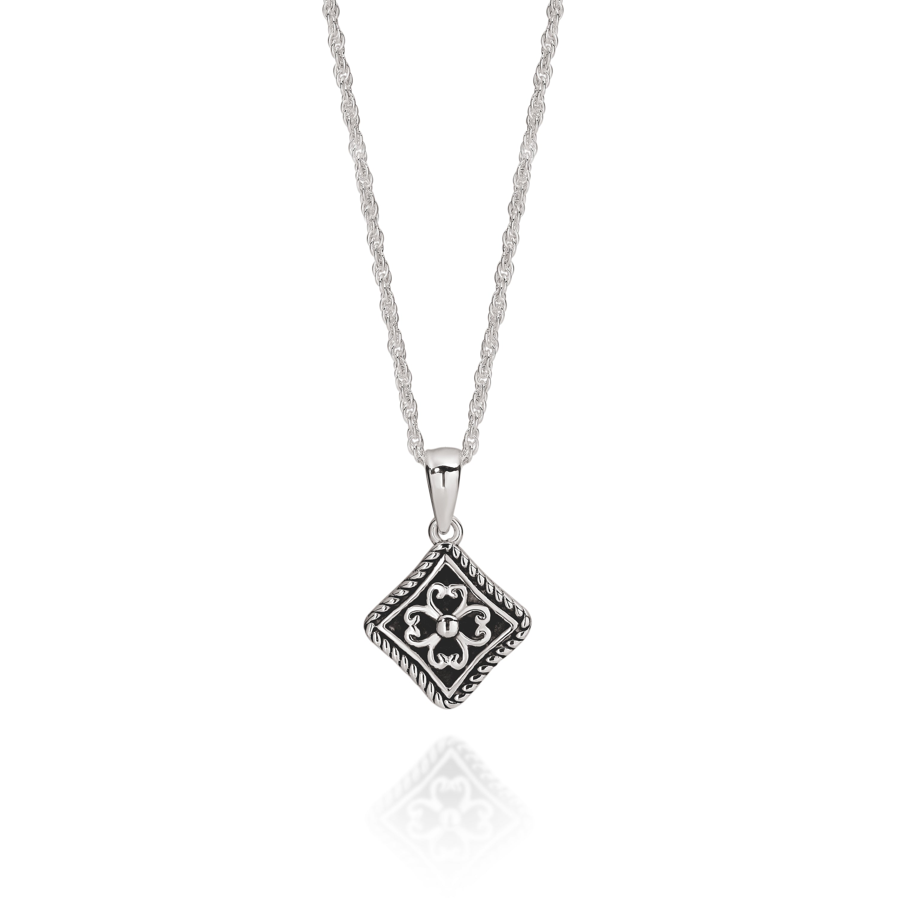 Silver oxidised pendant