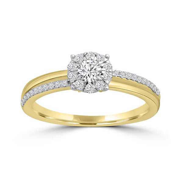 Diamond Ring with 0.38ct Diamonds in 9ct Yellow Gold