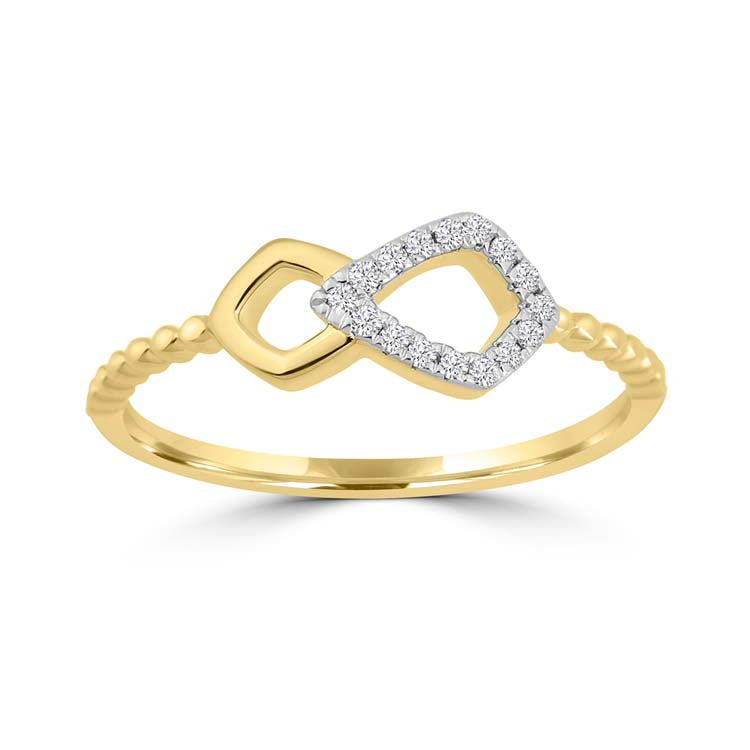 Diamond Ring with 0.07ct Diamonds in 9ct Yellow Gold