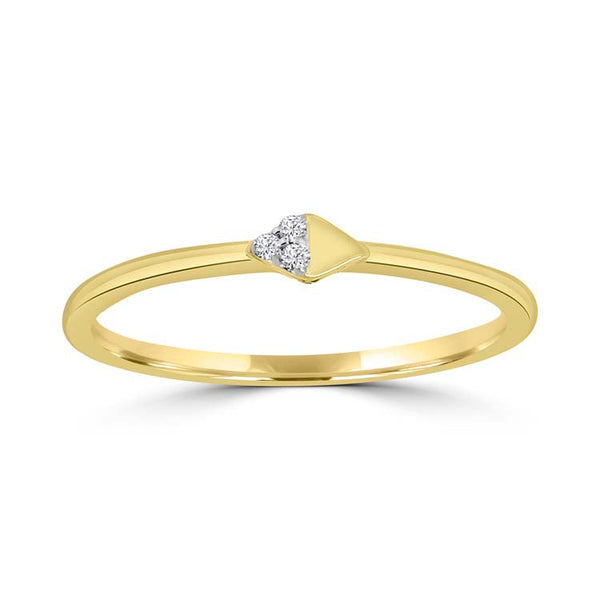 Diamond Ring with 0.02ct Diamonds in 9ct Yellow Gold