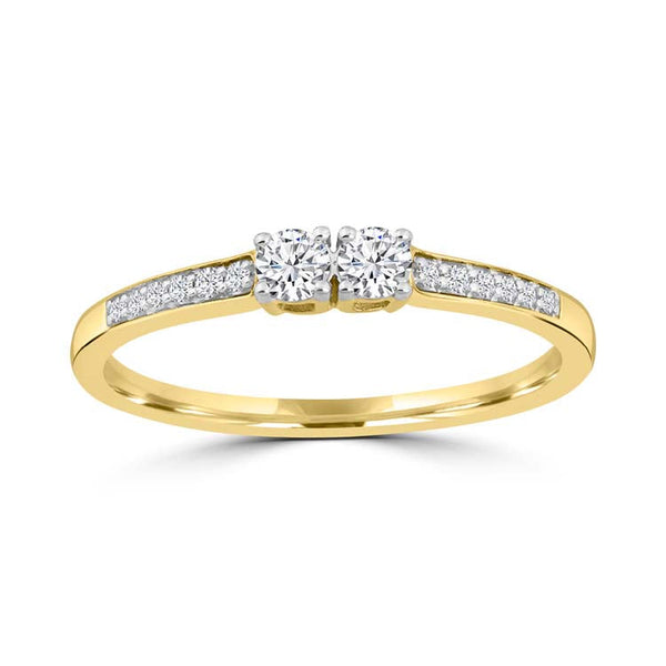 Diamond Ring with 0.26ct Diamonds in 9ct Yellow Gold