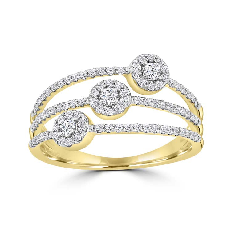 Diamond Ring with 0.4ct Diamonds in 9ct Yellow Gold