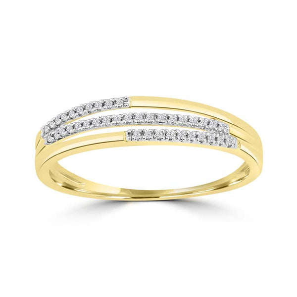 Diamond Ring with 0.06ct Diamonds in 9ct Yellow Gold