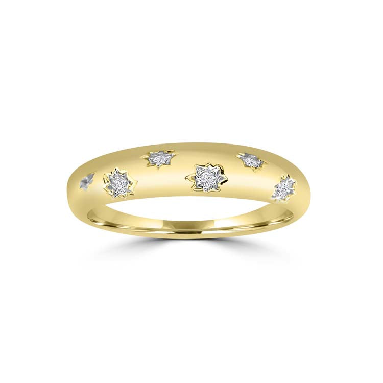 Diamond Ring with 0.05ct Diamonds in 9ct Yellow Gold