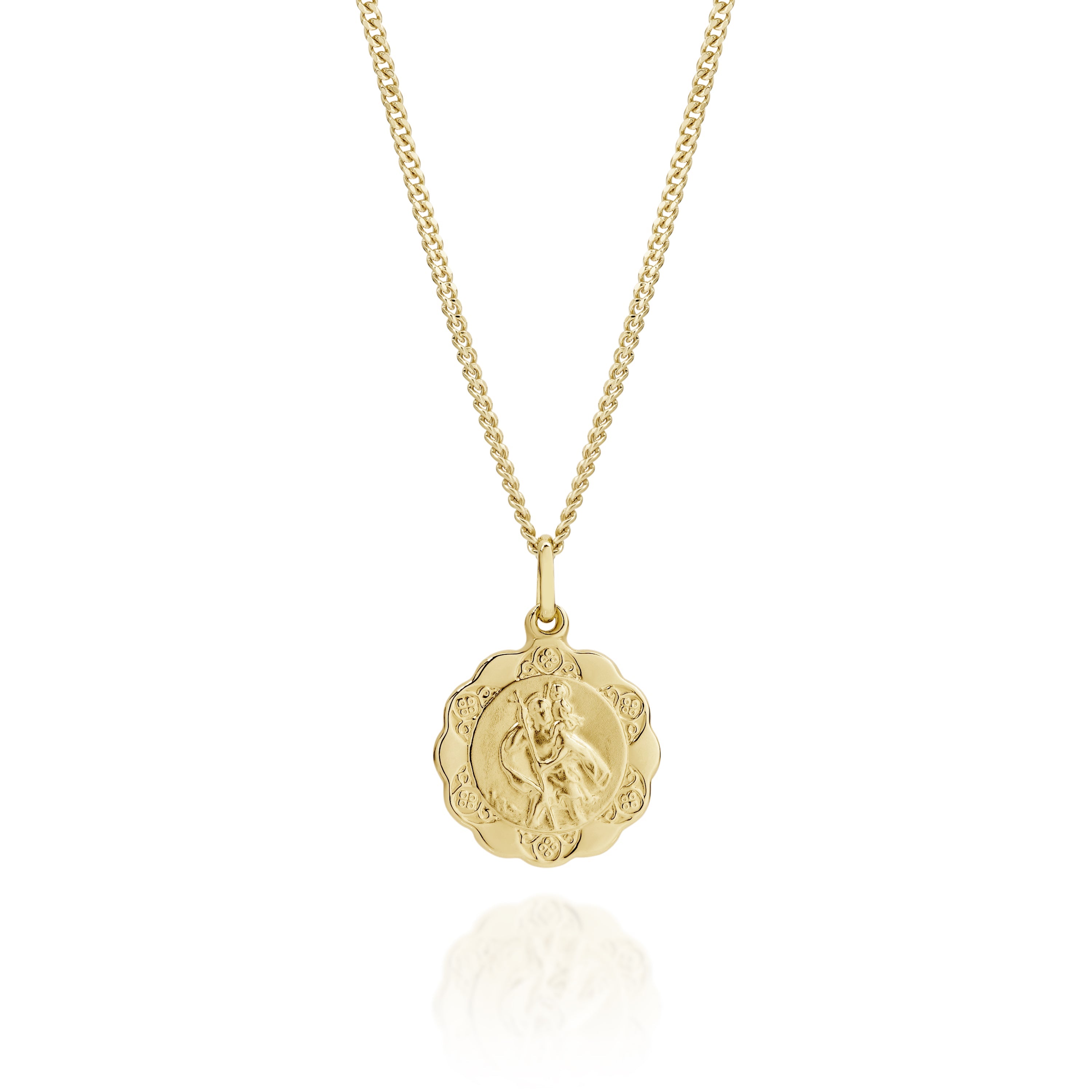 9ct gold St Christopher pendant 16mm