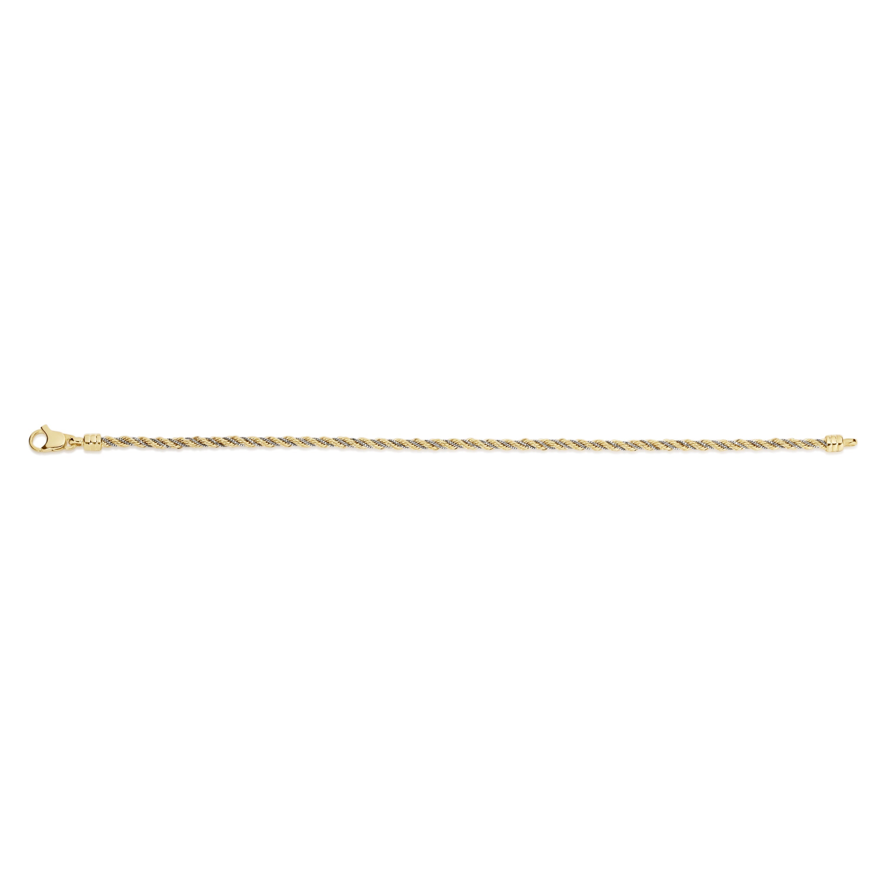 9ct 2 tone rope bracelet