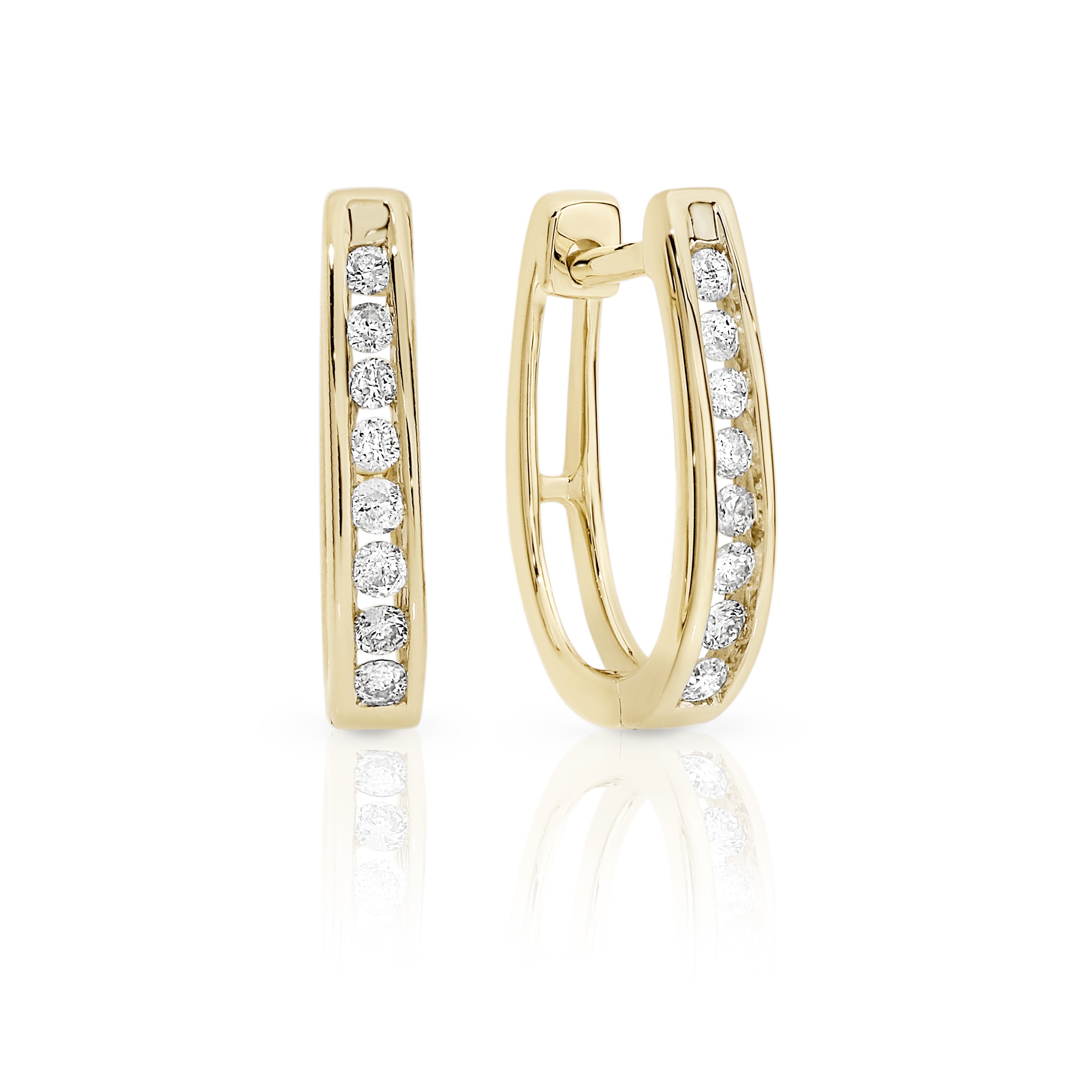 9ct gold 1/4ct diamond earrings