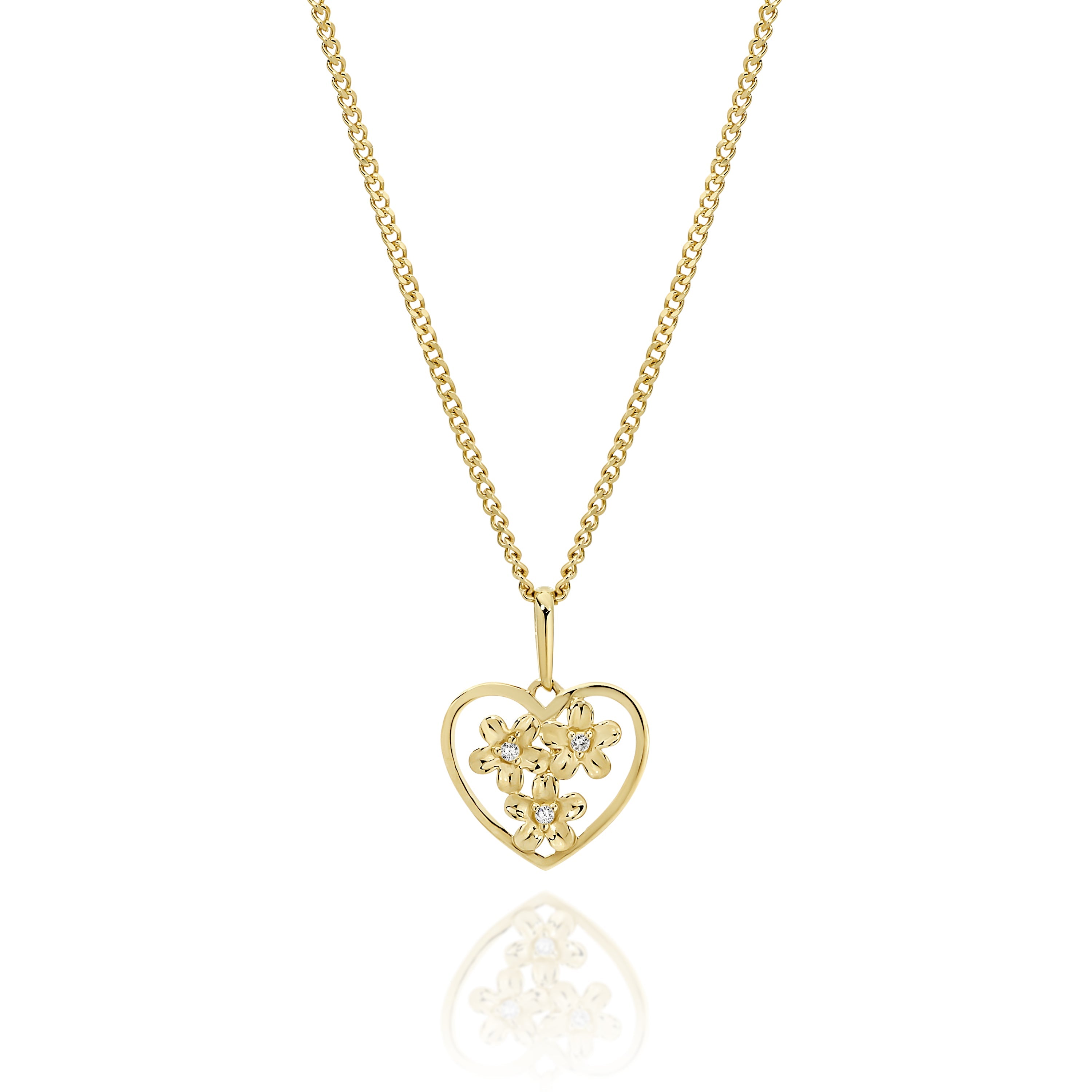 9ct gold flower pendant