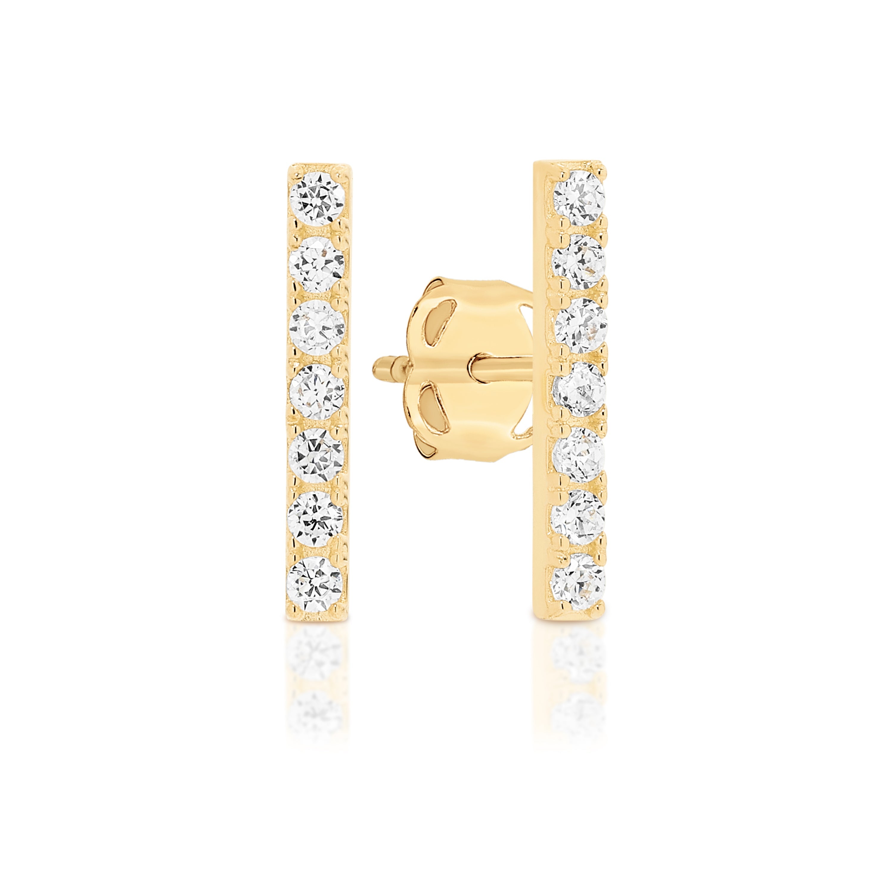 9ct  cubic zirconia  claw bar studs