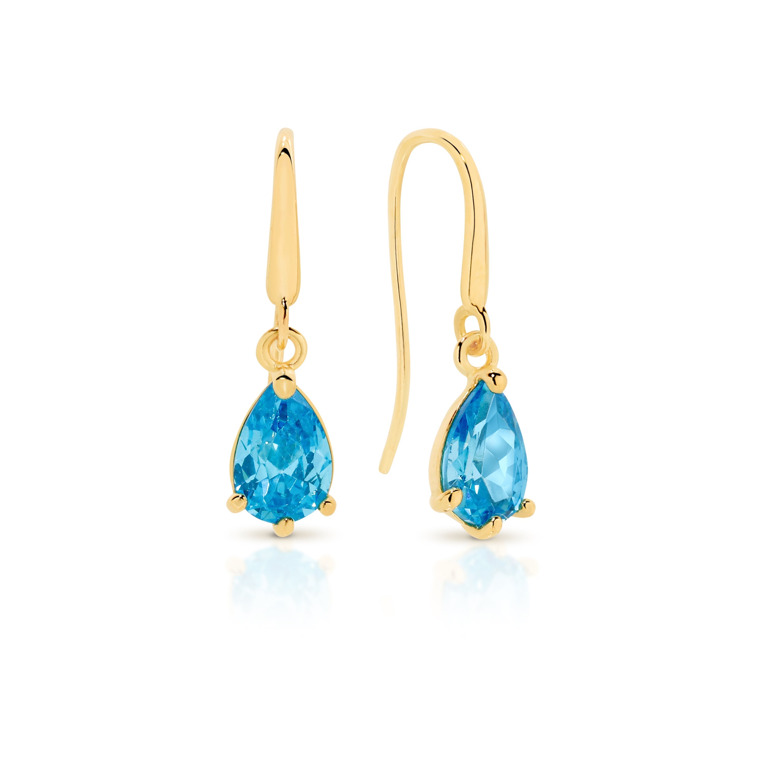9ct blue topaz cubic zirconia drops