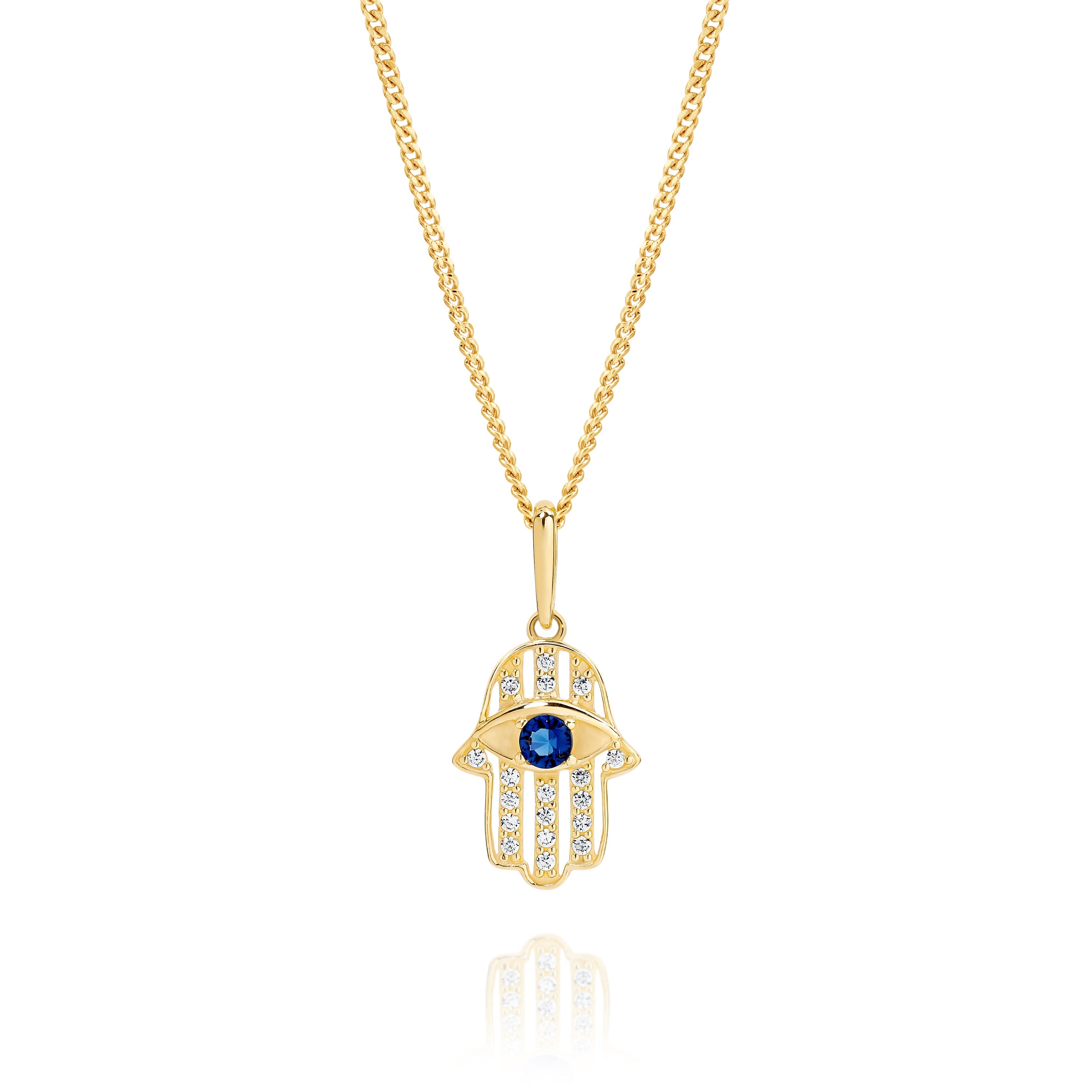 9ct cubic zirconia hamsa pendant