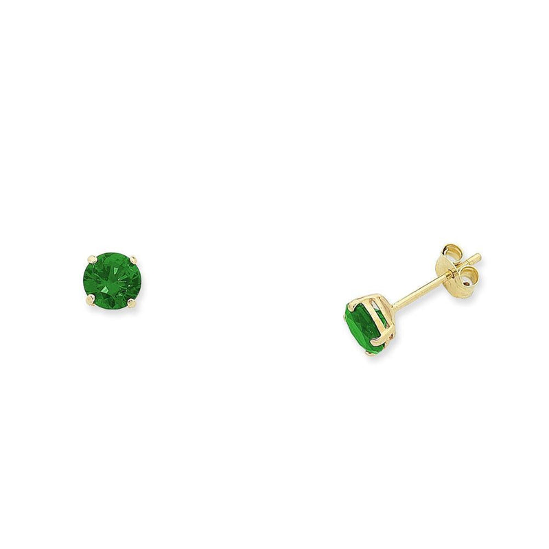 9Ct Gold Natural Emerald Studs