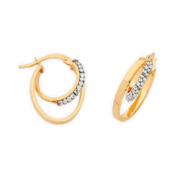 9Ct Gold Silver Filled Hoop Earrings