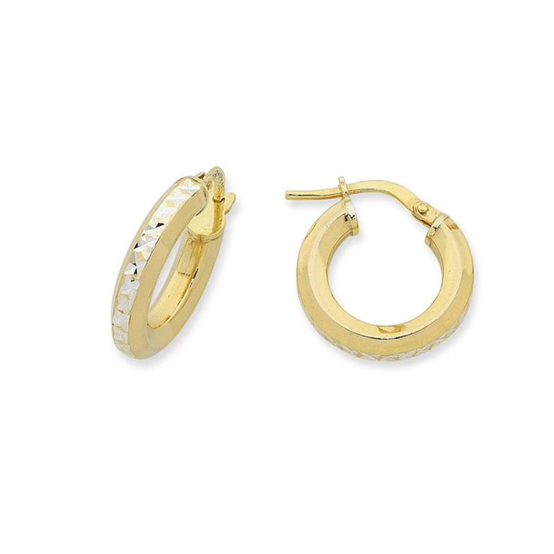 9Ct Gold Silver Filled Hoop Earrings