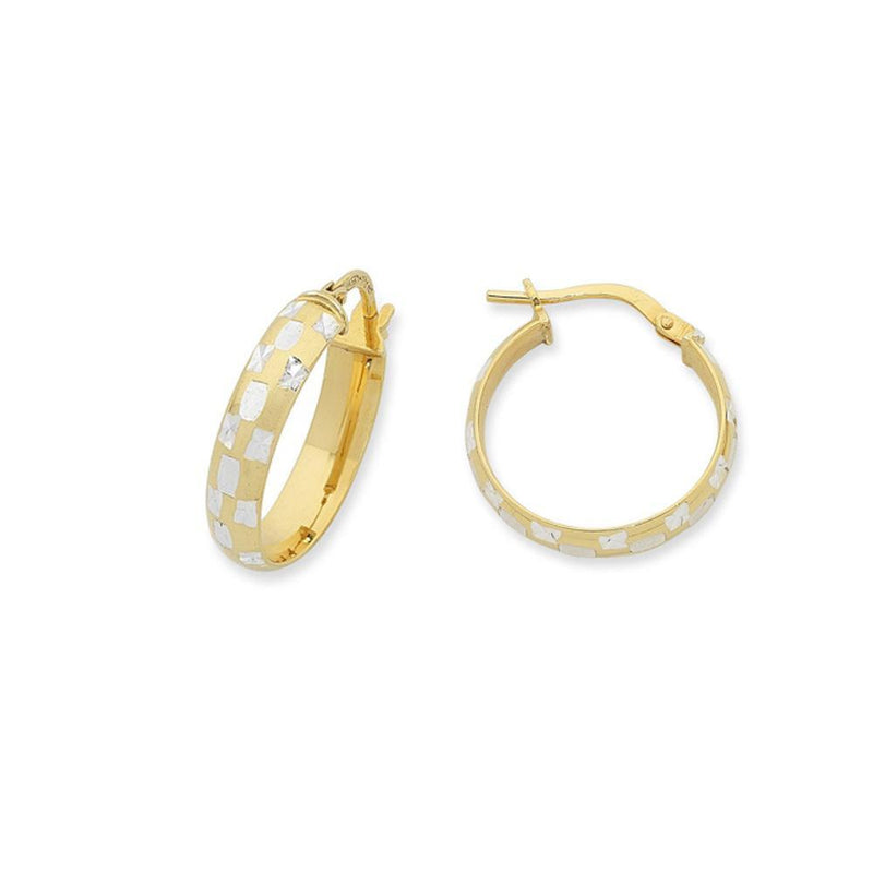 9Ct Gold Silver Filled Hoop Earrings