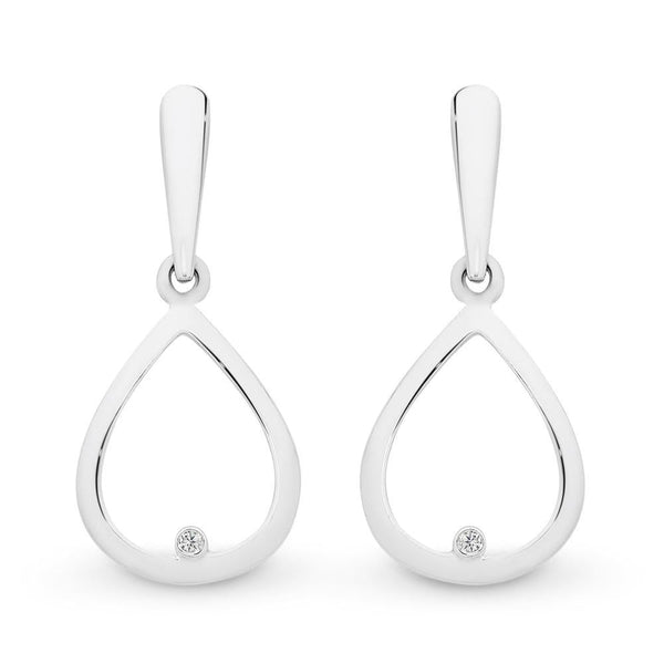 Sterling Silver Diamond Earrings