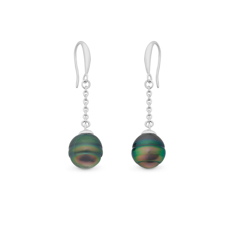 Sterling Silver Tahitian Pearl Earrings