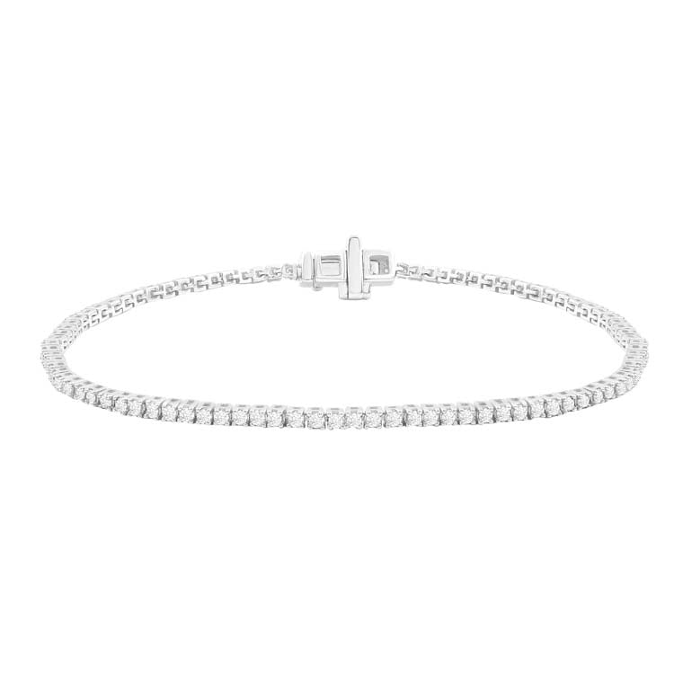 Diamond Tennis Bracelet with 1.00ct Diamonds in 9ct White Gold