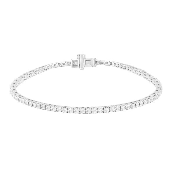 Diamond Tennis Bracelet with 2.00ct Diamonds in 9ct White Gold