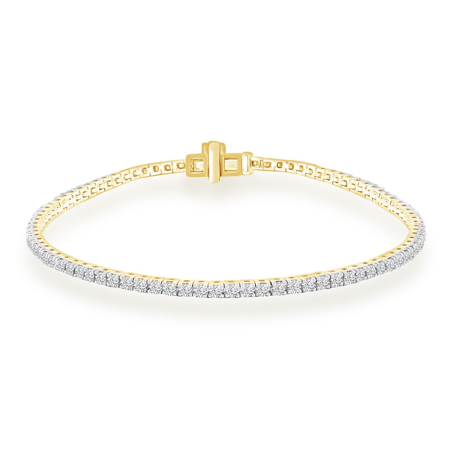 Diamond Tennis Bracelet with 2.00ct Diamonds in 9ct Yellow Gold