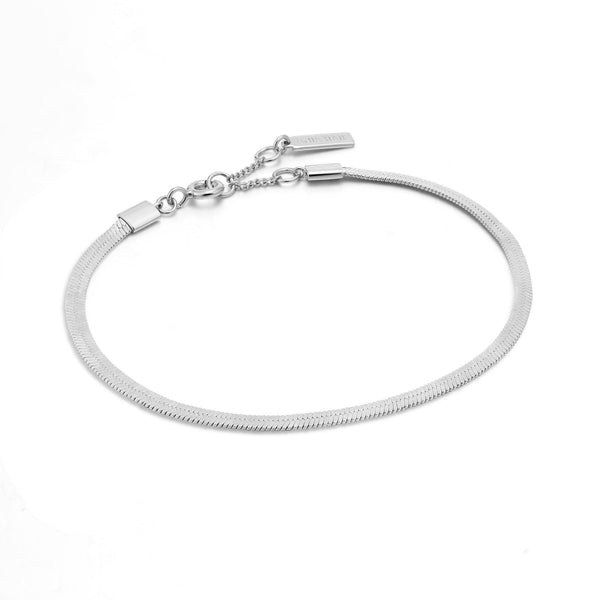 Ania Haie Silver Flat Snake Chain Bracelet