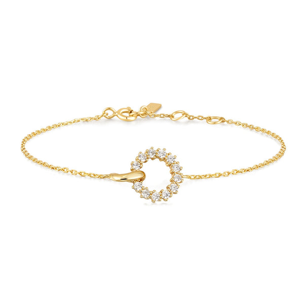 Ania Haie Gold Interlinked Circles Pave Bracelet