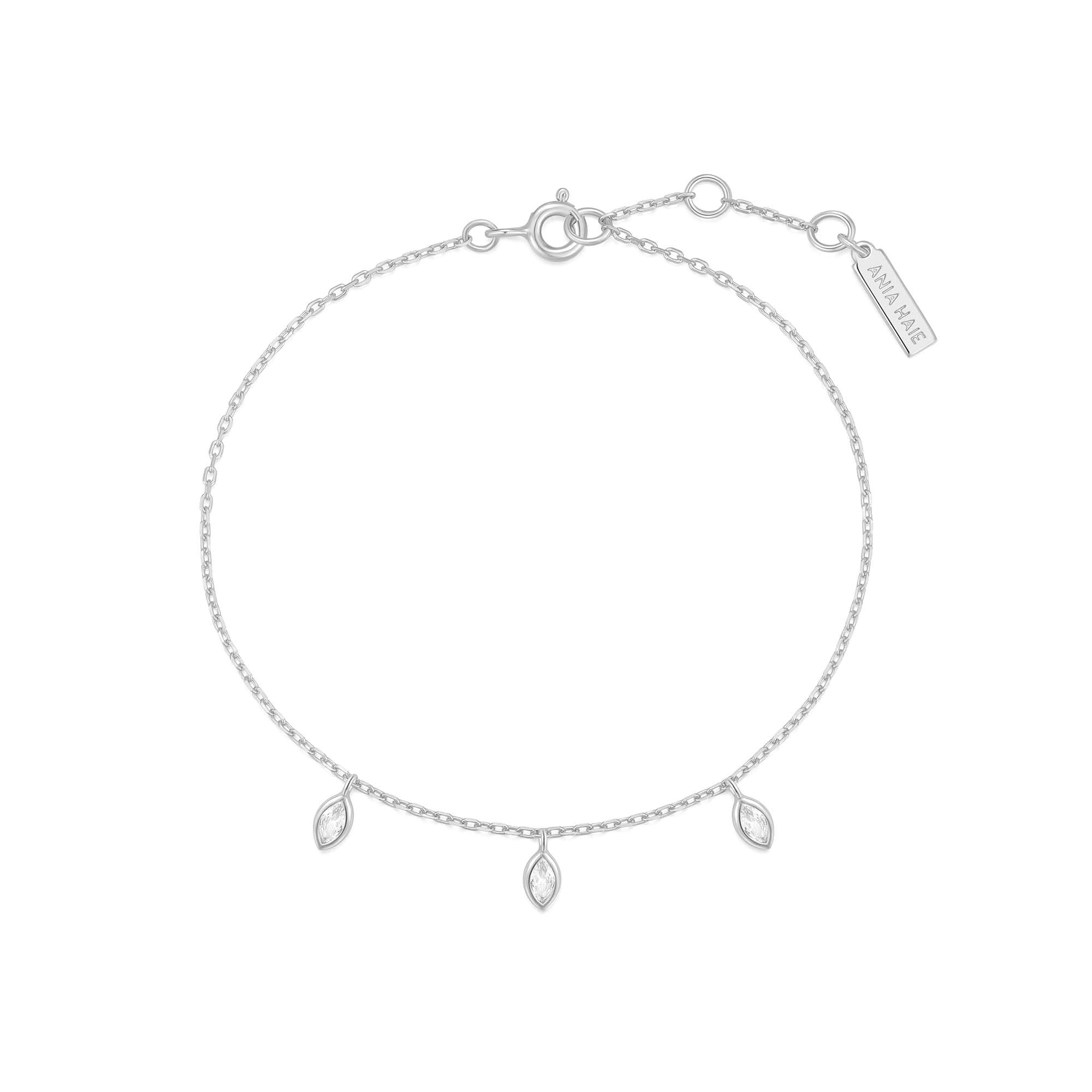 Silver Sparkling Triple Station Bracelet