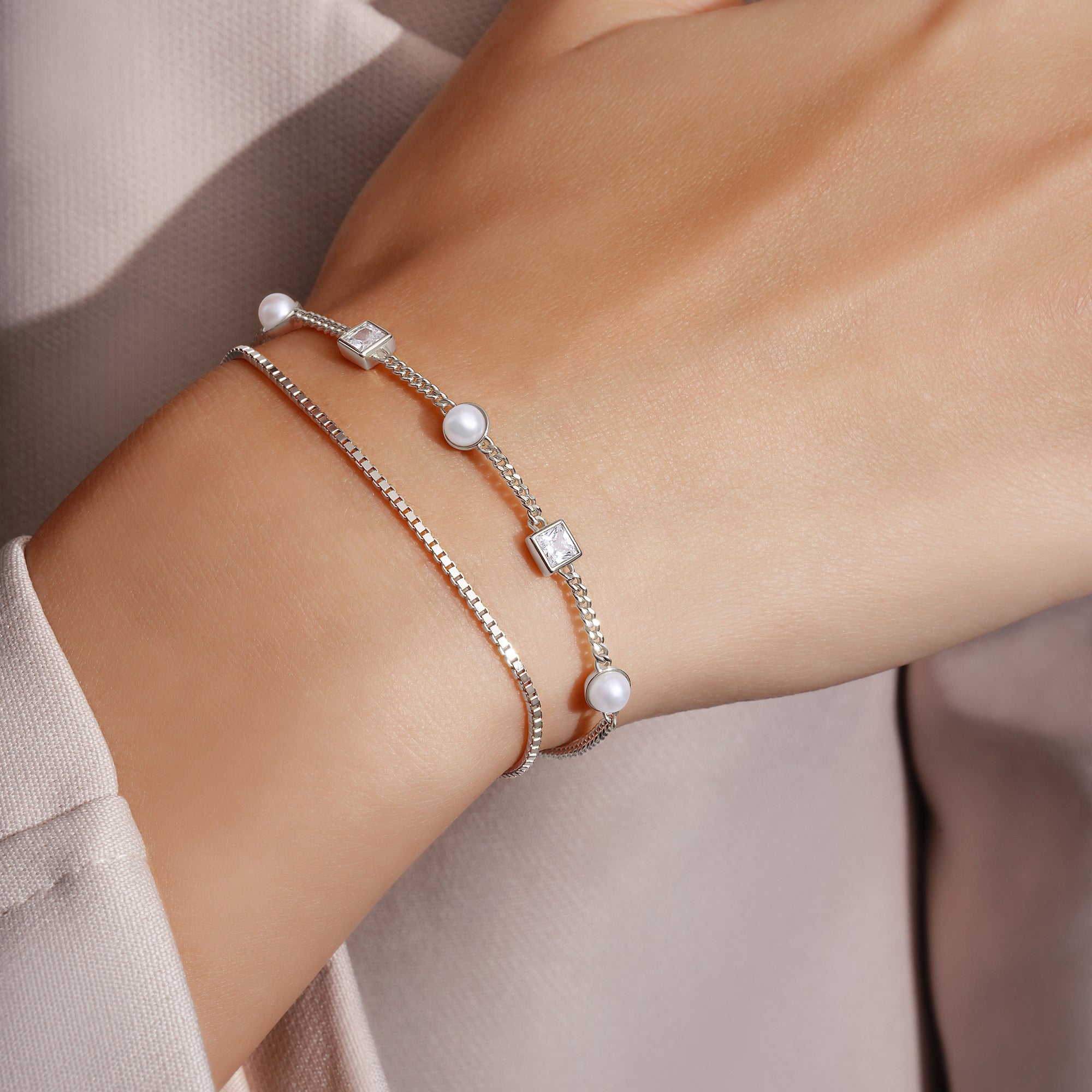 Ania Haie Silver Box Chain Bracelet