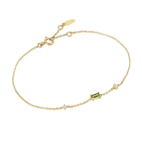 Ania Haie 14ct Gold Tourmaline and White Sapphire Bracelet