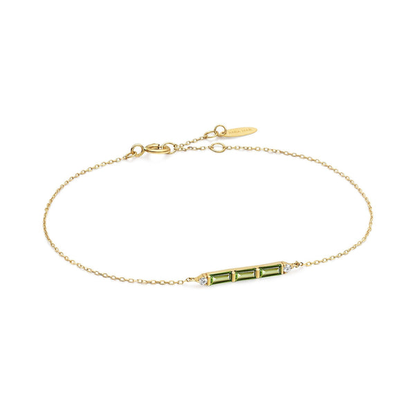 Ania Haie 14ct Gold Tourmaline and White Sapphire Bar Bracelet