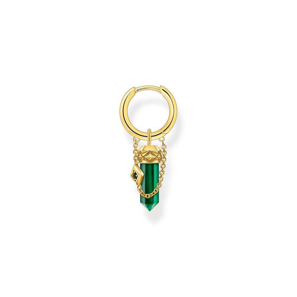 THOMAS SABO Single Crystal Hoop Earring with Malachite