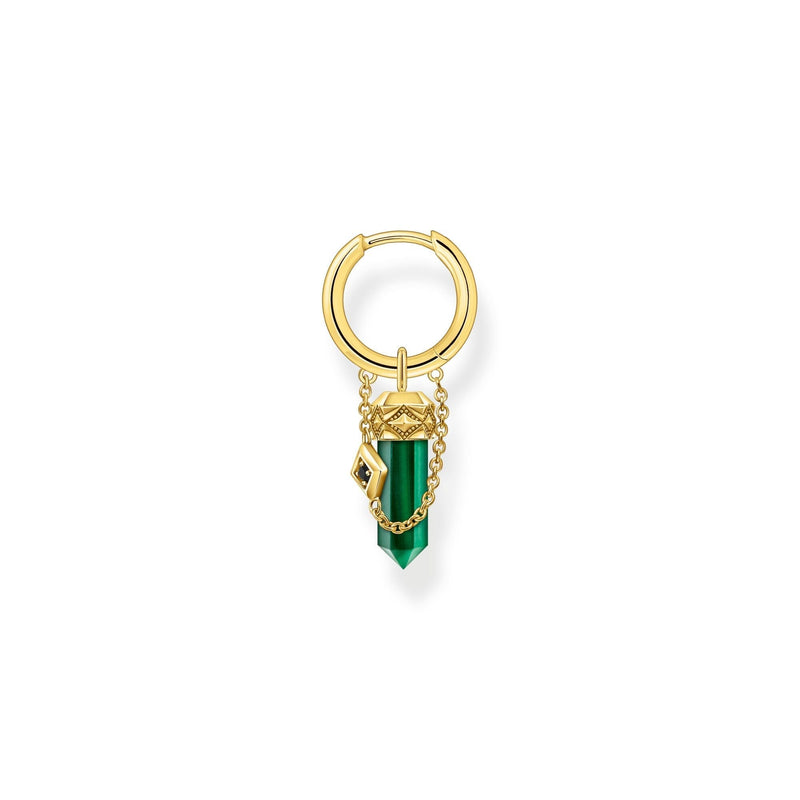 THOMAS SABO Single Crystal Hoop Earring with Malachite