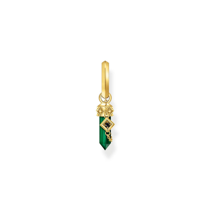 THOMAS SABO Single Crystal Hoop Earring with Malachite