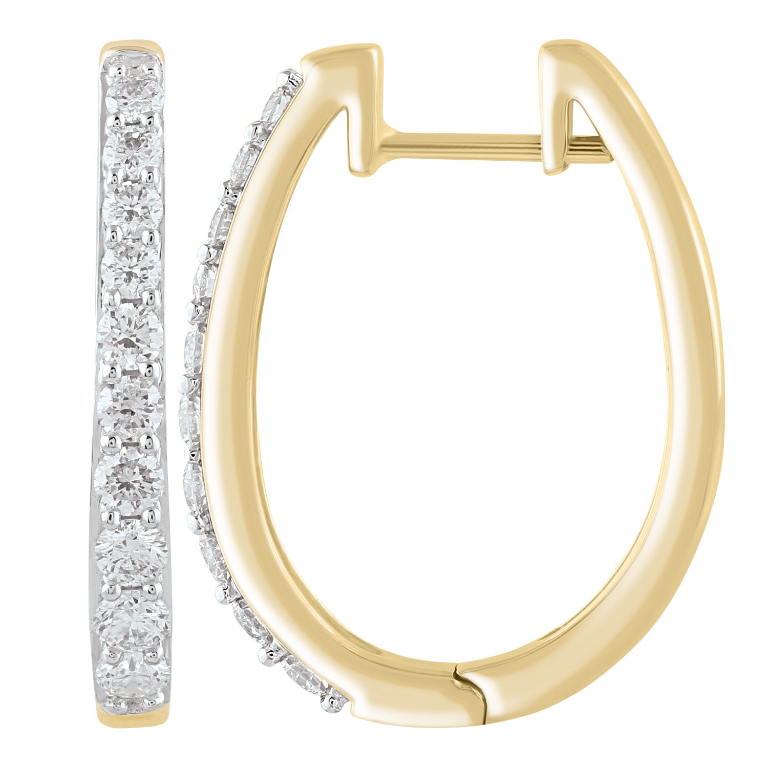 Huggie Earrings with 0.75ct Diamonds in 9ct Yellow Gold