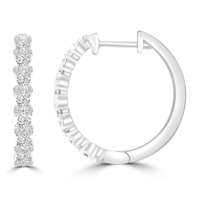 Diamond Hoop Earrings with 0.50ct Diamonds in 9ct White Gold