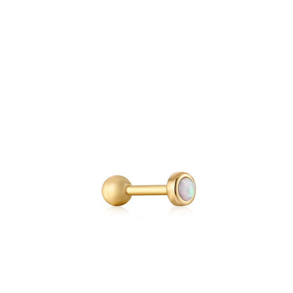 Ania Haie Gold Kyoto Opal Bezel Barbell Single Earring