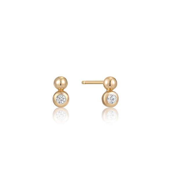 Ania Haie Gold Orb Sparkle Stud Earrings