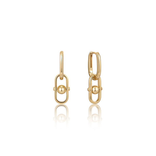 Ania Haie Gold Orb Link Drop Earrings