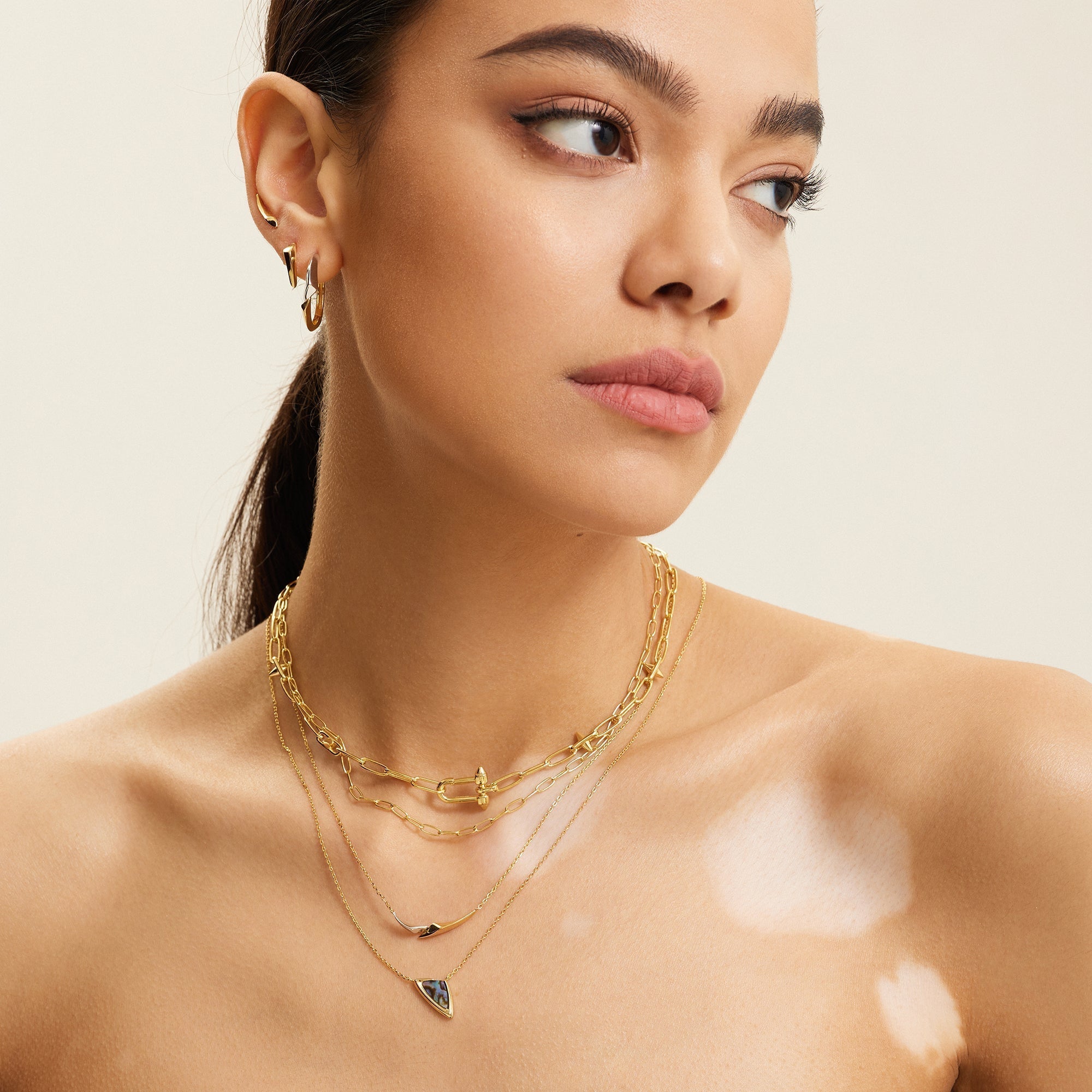 Ania Haie Gold Arrow Abalone Pendant Necklace