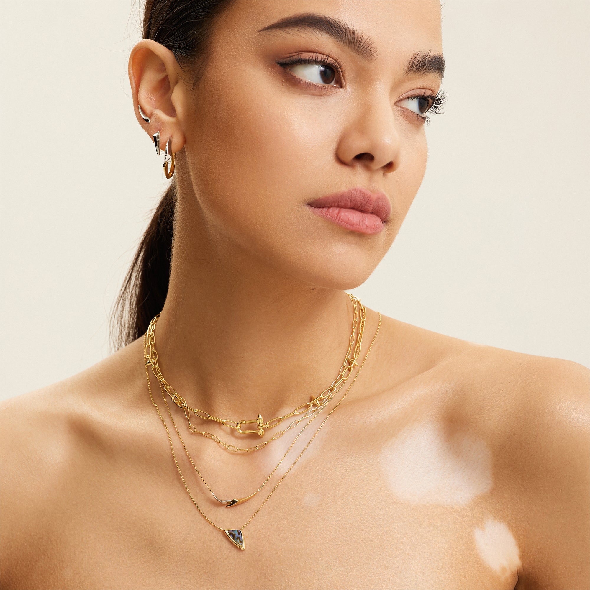 Ania Haie Silver Arrow Climber Stud Earrings