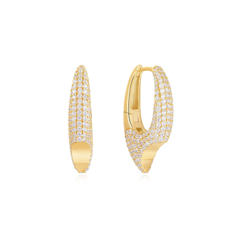 Ania Haie Gold Pave Arrow Hoop Earrings