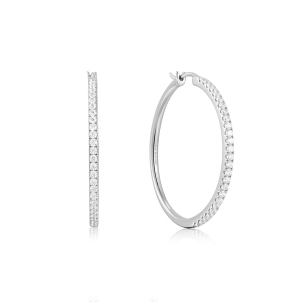 Ania Haie Silver Pave Hoop Earrings