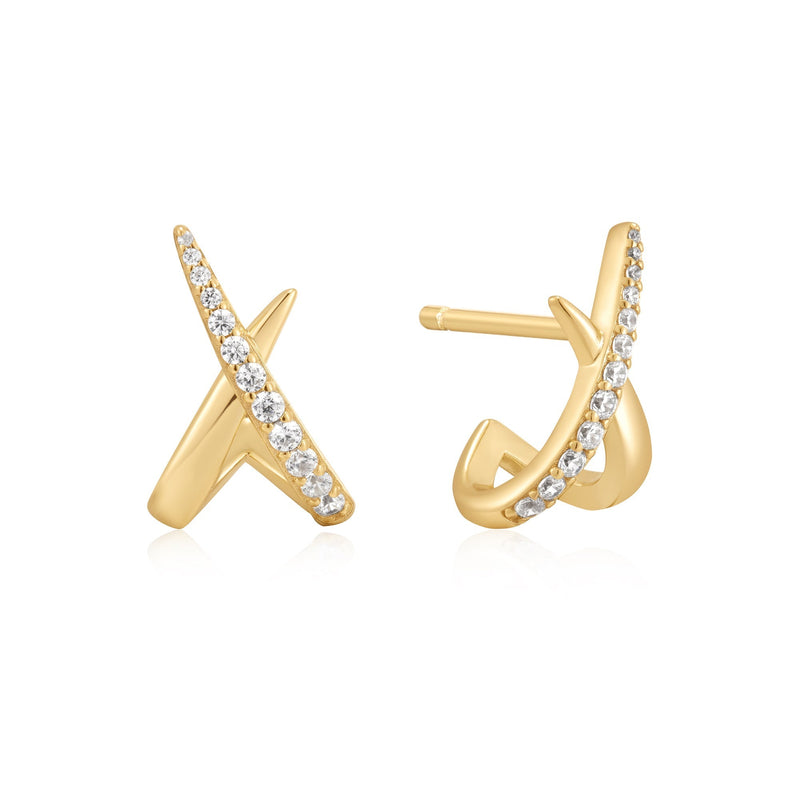 Ania Haie Gold Kiss Polished Pave Studs